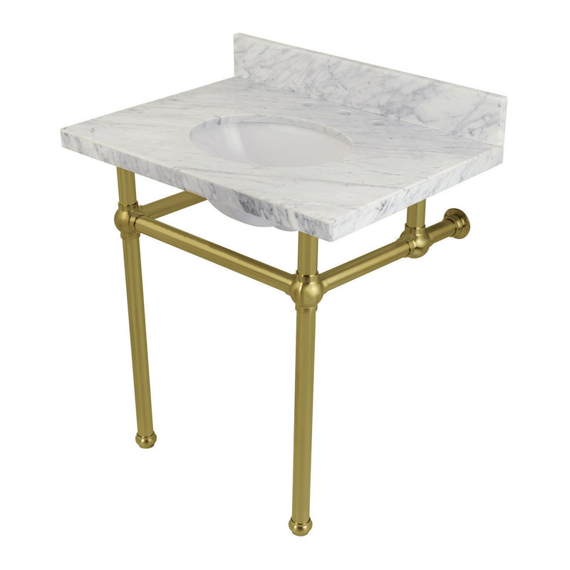 Kingston Brass Templeton Marble Oval Console Bathroom Sink with
